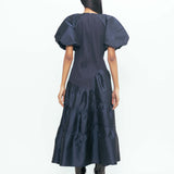 Poof Ruching Dress - Midnight Blue