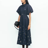 Simone Rivetted Dress - Navy