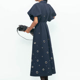 Simone Rivetted Dress - Navy