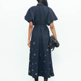 Simone Rivetted Dress - Navy