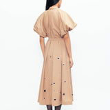 Simone Rivetted Dress - Beige