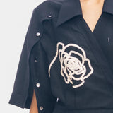 Kyoto Embroidered Dress - Black