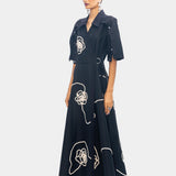Kyoto Embroidered Dress - Black