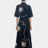 Kyoto Embroidered Dress - Black