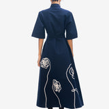 Jardin Dress - Navy