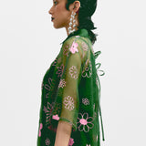 Mono Daisy Dress - Green & Pink