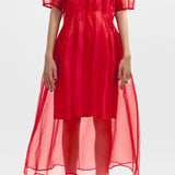Keira Organza Dress Set - Red