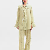 Scarf Crepe Ripple Shirt