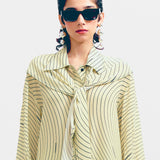 Scarf Crepe Ripple Shirt