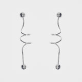 Spiral Dangler Earrings - Silver