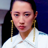 Plate and String Earrings - Gold