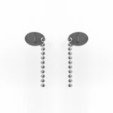 Plate and String Earrings - Silver