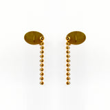 Plate and String Earrings - Gold