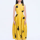 Barrel Embellished Dress - Yellow