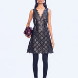 Lozenge Mini Dress - Black