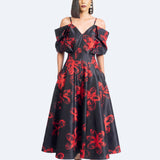 Bella Floral Dress - Red