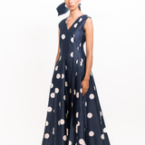 Silver Night Dress - Navy