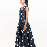 Silver Night Dress - Navy