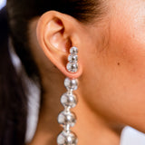 Horn String Earrings - Silver - SALE