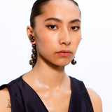 Horn String Earrings -Black