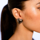 Heart Earrings - Black