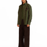 Cedric Applique Shirt - Olive Green