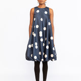 Corsica Dress - Navy Polka