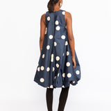 Corsica Dress - Navy Polka