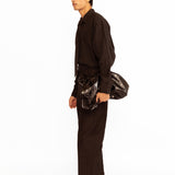 Angus Embroidered Linen Shirt - Black