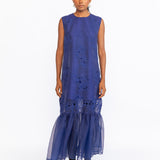 Budapest Embroidered Dress - Cerulean Blue