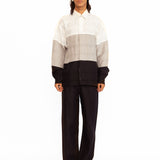 Asher Silk Shirt - Ivory, Silver & Black