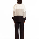 Asher Silk Shirt - Ivory, Silver & Black
