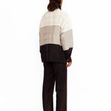 Asher Silk Shirt - Ivory, Silver & Black