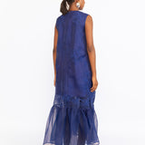 Budapest Embroidered Dress - Cerulean Blue