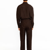 Angus Embroidered Linen Shirt - Black