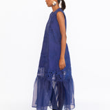 Budapest Embroidered Dress - Cerulean Blue