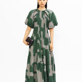 Poof Rouching Dress - Green - SALE