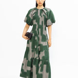 Poof Rouching Dress - Green - SALE