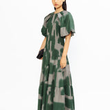 Poof Rouching Dress - Green - SALE