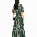Poof Rouching Dress - Green - SALE