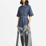 Draft Embroidered Dress