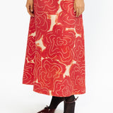 Daisy Linen Skirt - Red