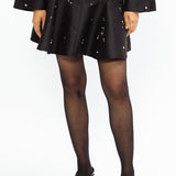 Circle Rivetted Mini Skirt - Onyx