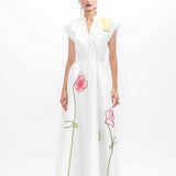 Selene Embroidered Dress - Ivory